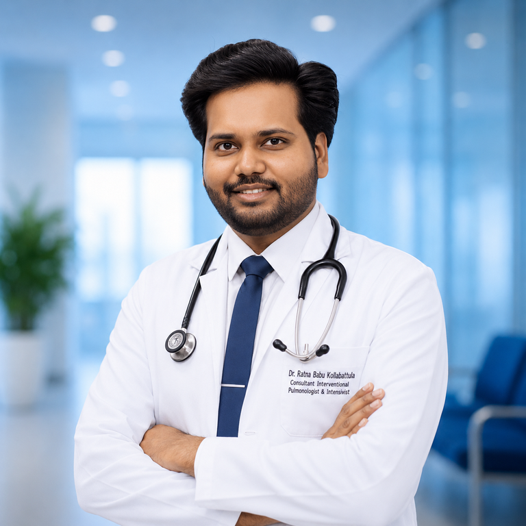 Portrait of Dr Ratna Babu Kollabattula, Pulmonology specialist at Wellness Hospitals